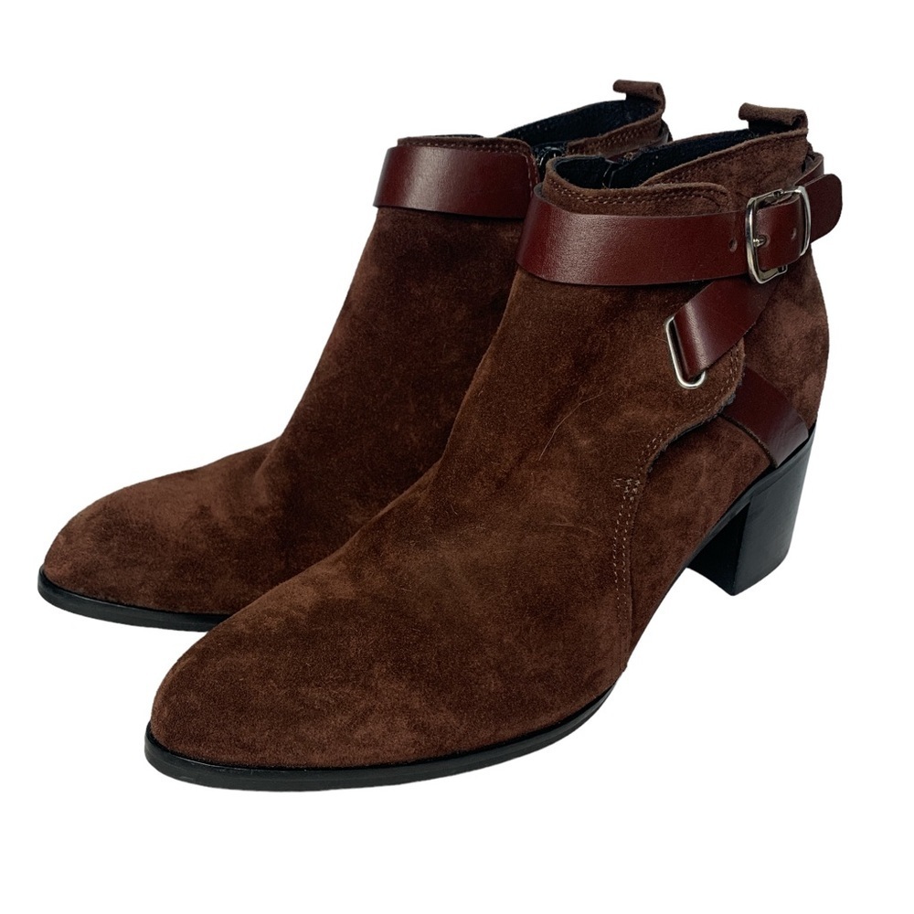 Charles David Gianni Suede Booties in Merlot‎